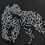 Black Tiger Iron On Rhinestone Heat Transfer Bling Design Patch